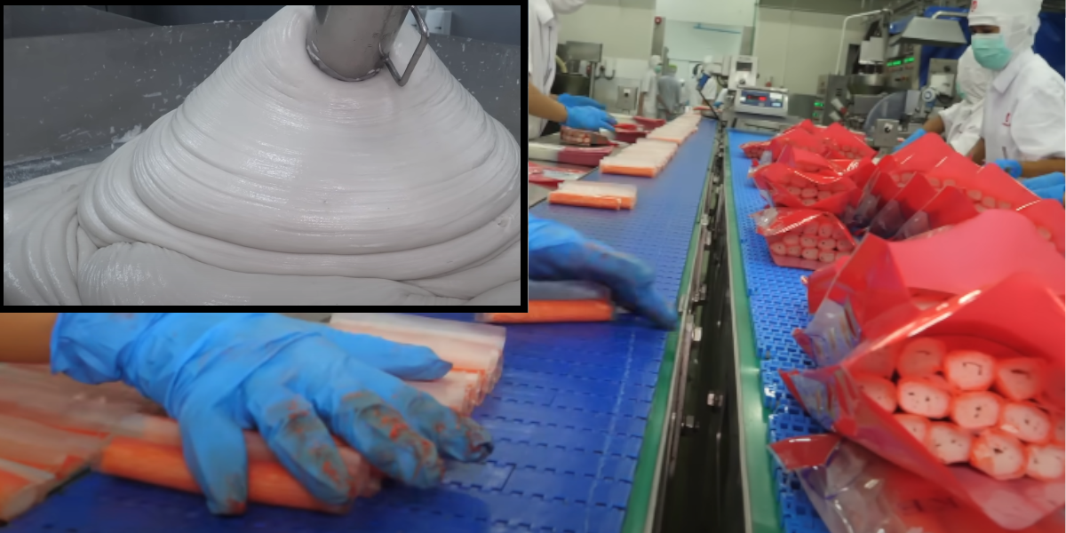 Jak się robi paluszki krabowe? Jaki jest skład paluszków krabowych i surimi? wideo z fabryki - foto: YouTube/Food Kingdom